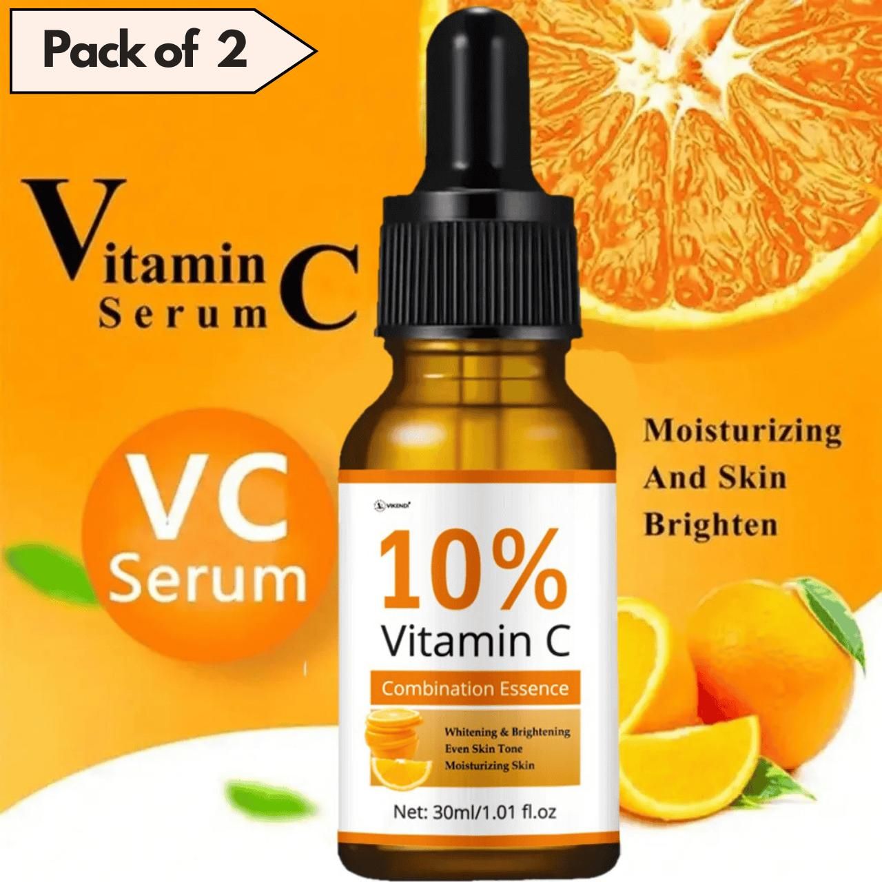 Vitamin C Serum For Face Lightening Pigmentation Blemish Dark Dot Remover Moisturizing Brighten Skin Care Korean Cosmetic(Pack Of 2)